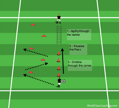 Agility, Receiving and Dribbling Circuit - 2